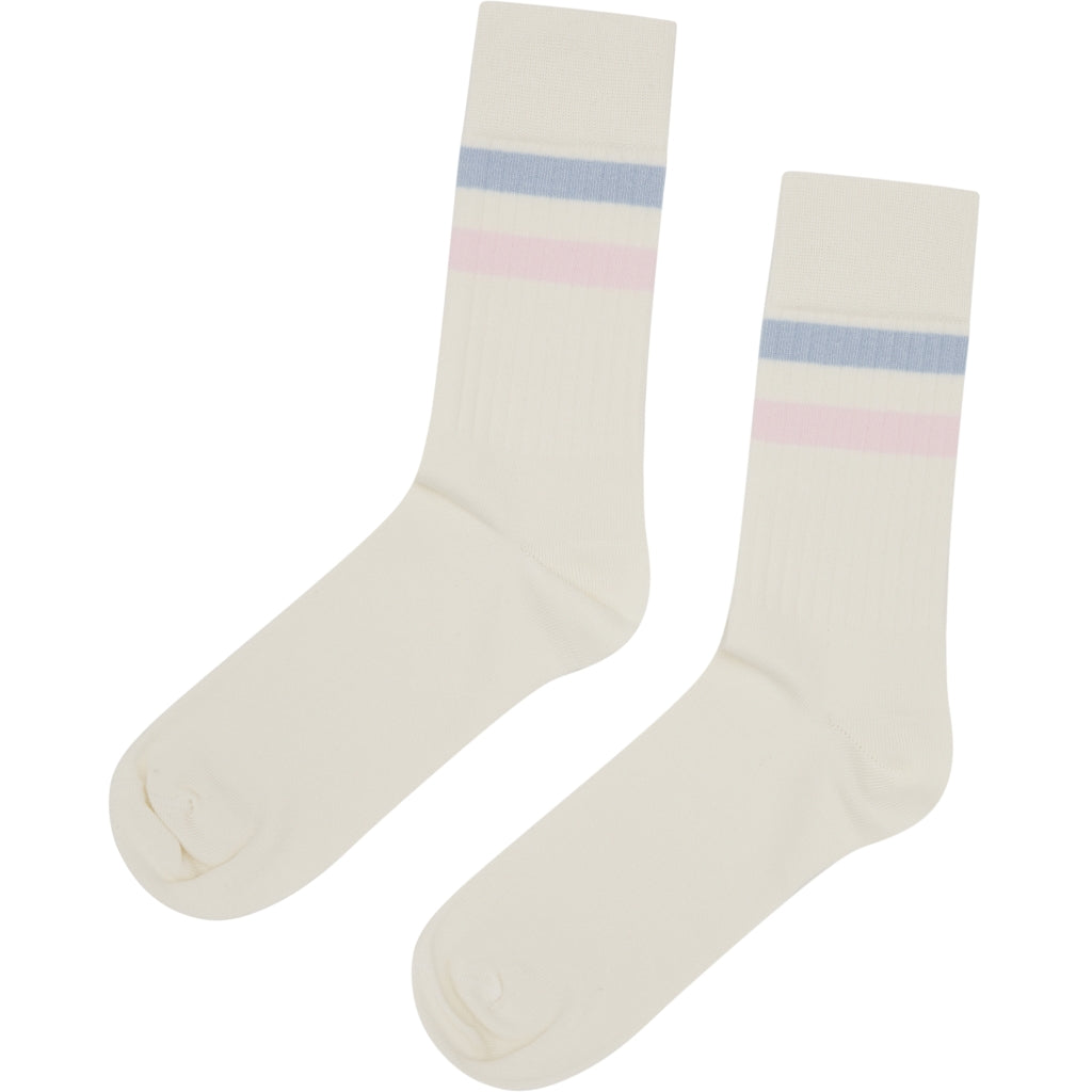 Retro cotton socks - cream/light blue/ rose