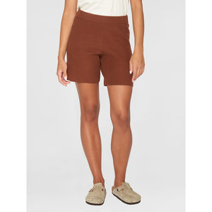 GALE mid-rise cotton racking stitch shorts