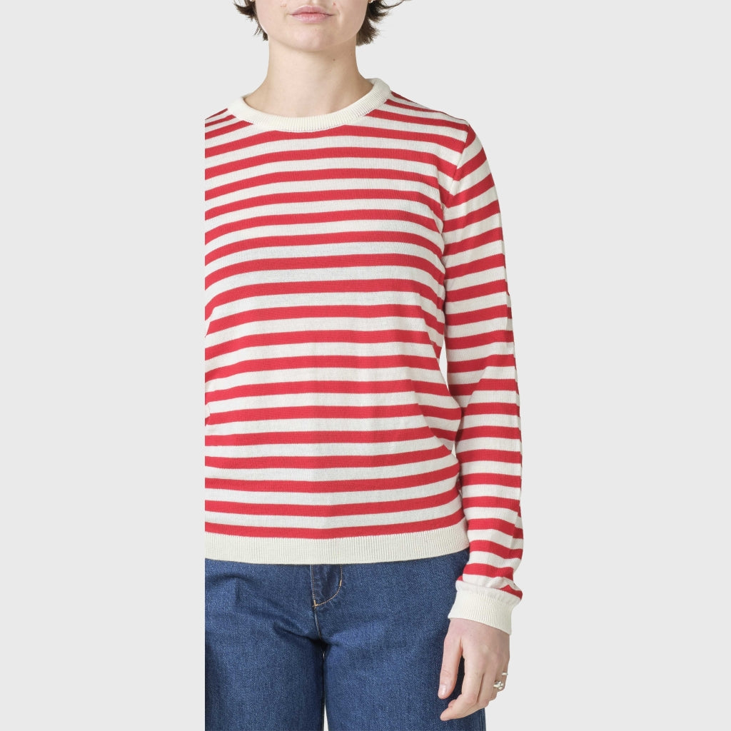 Womens basic stripe merino knit