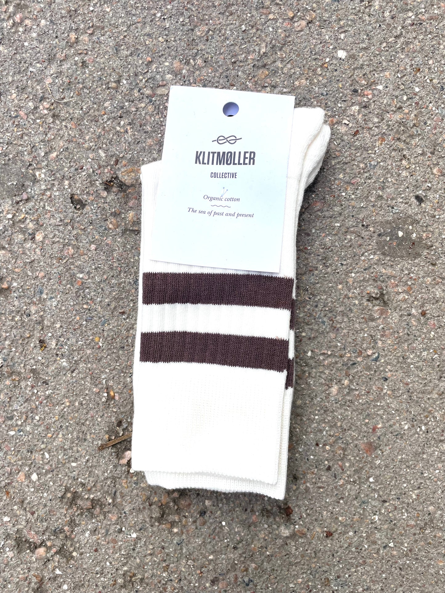 Retro cotton socks - Cream/taupe