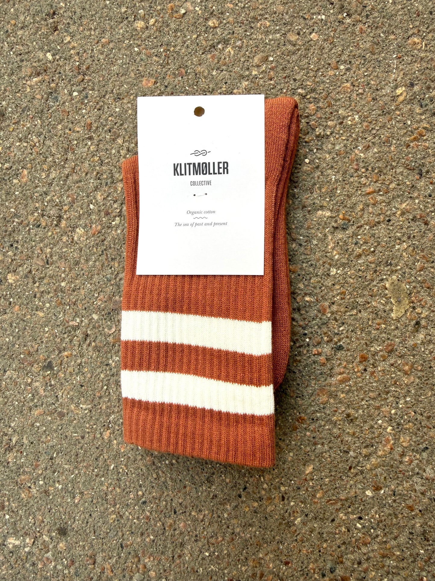 Retro cotton socks - sienna/ cream