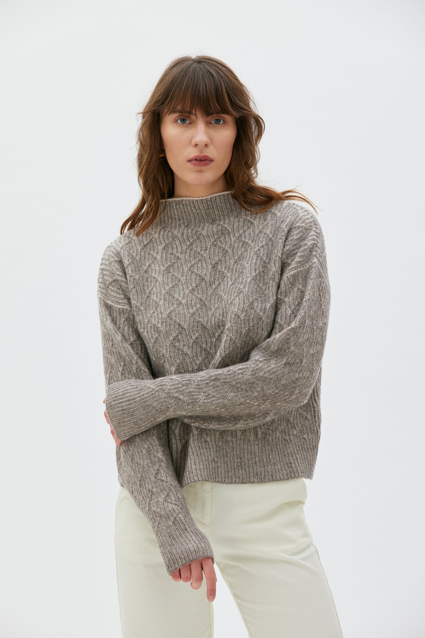 Zoya bicolor sweater - taupe bicolour