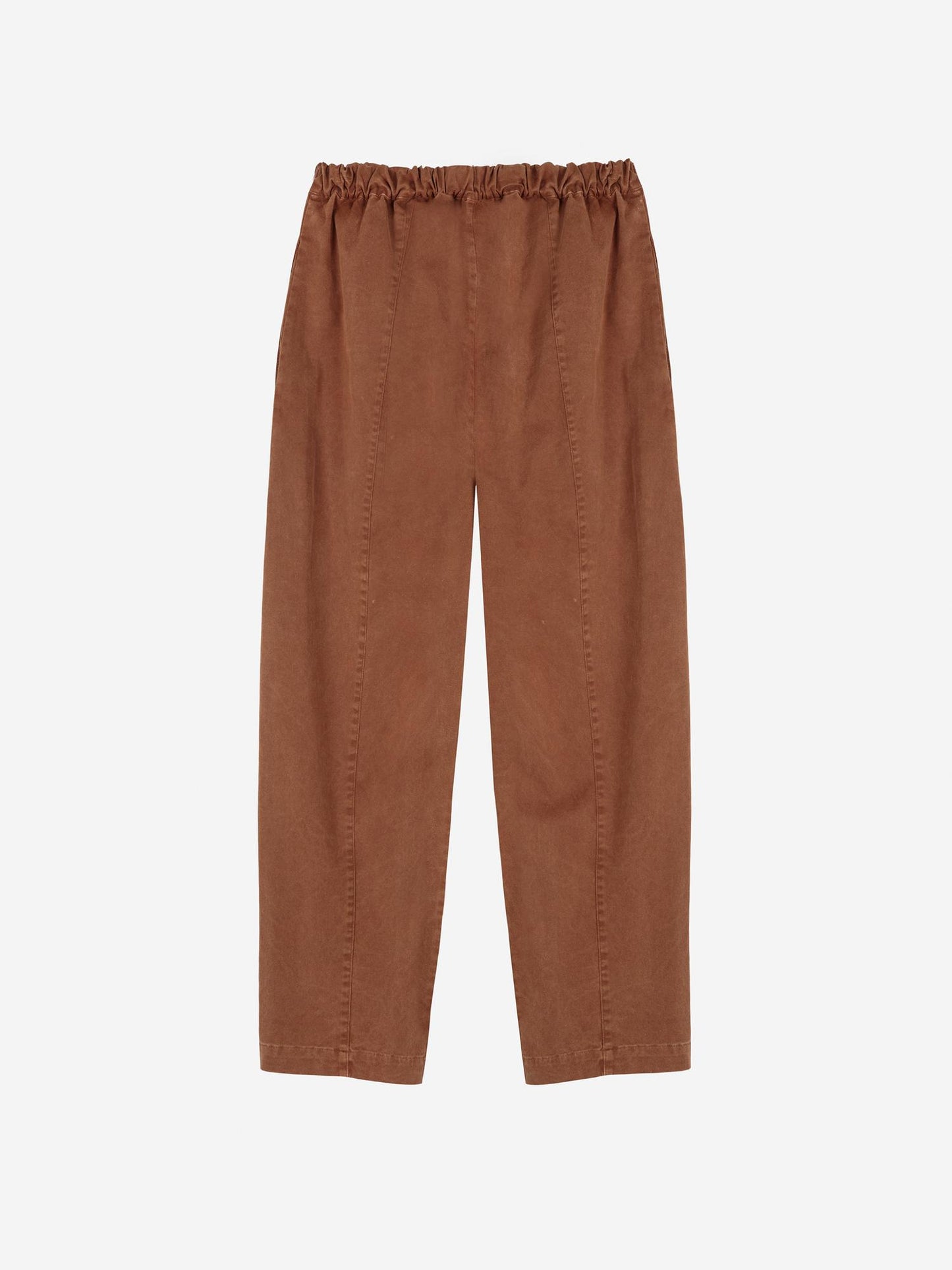 Brown embroidery cocoon pants
