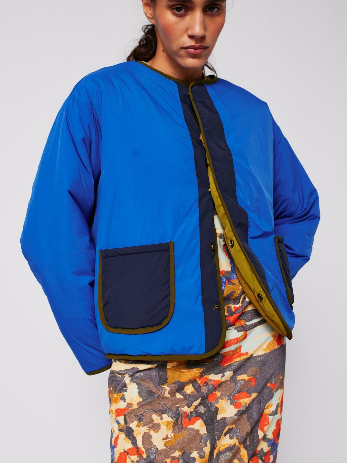 Color block reversible jacket
