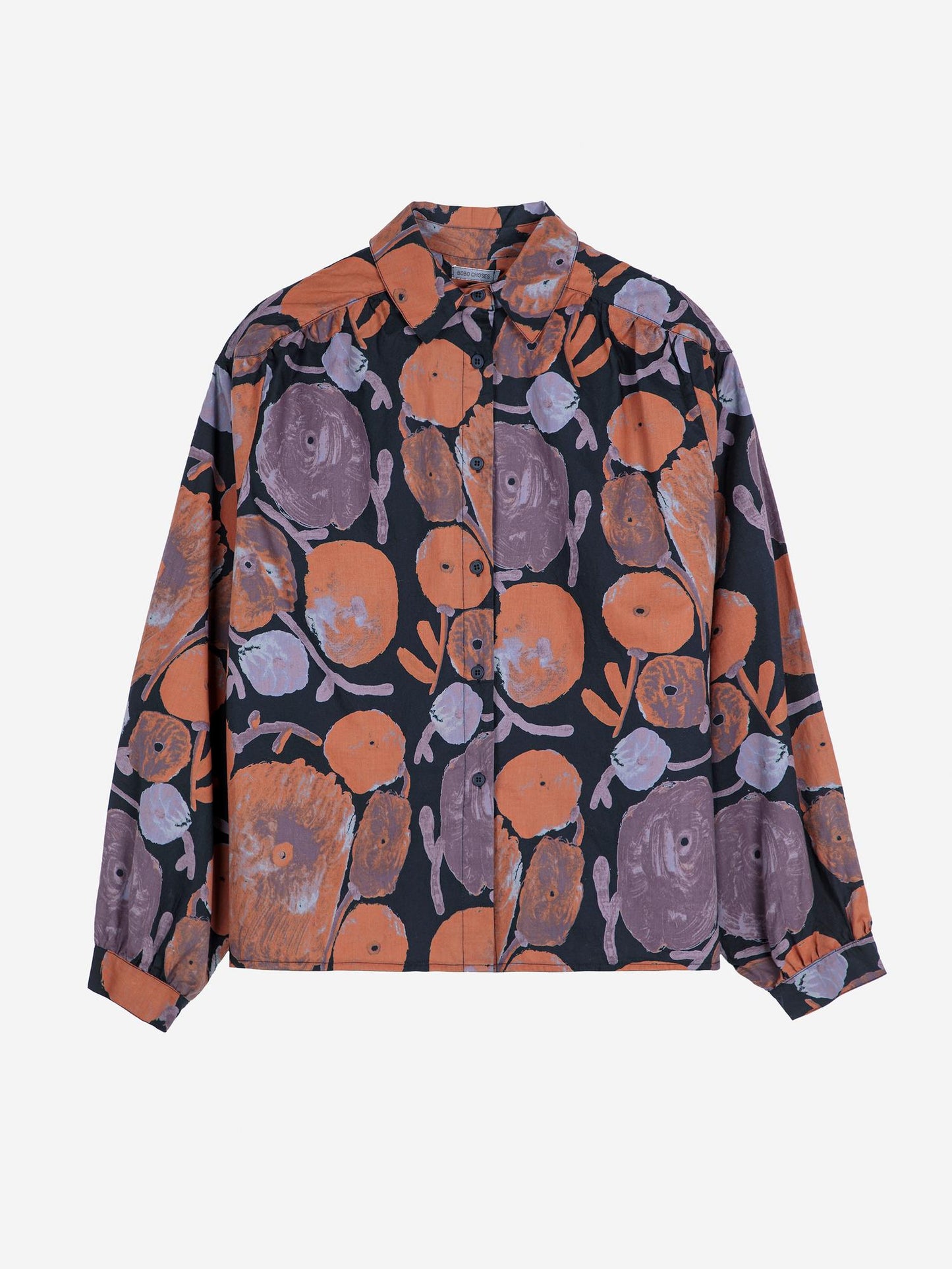 Dahlia pattern gathered shirt