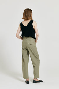 Alia barrel leg superior cotton trousers