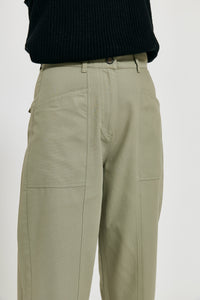 Alia barrel leg superior cotton trousers