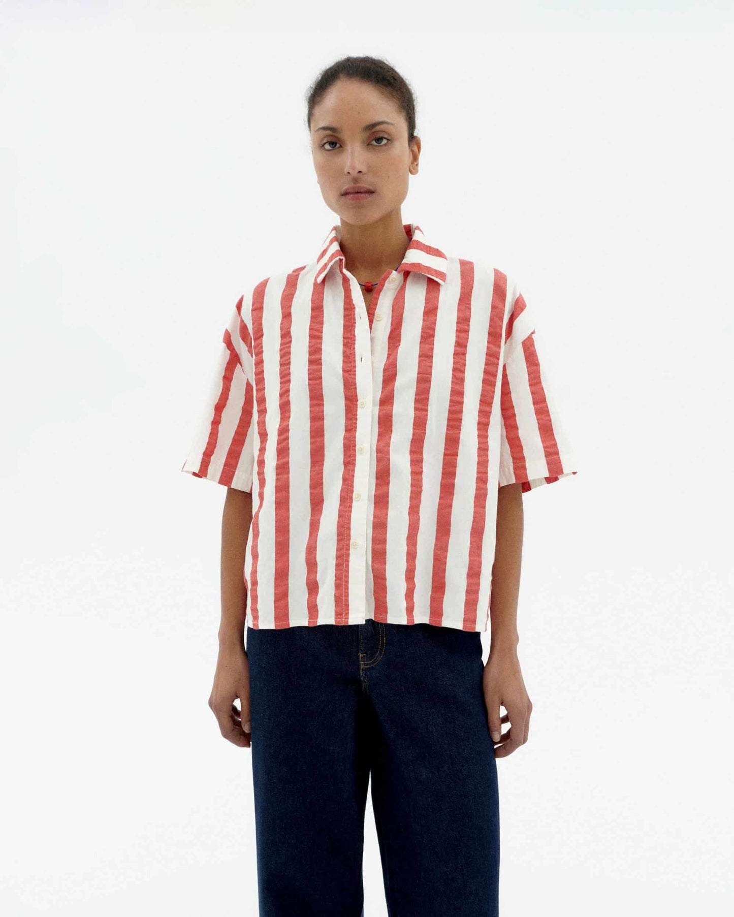 Red maxi stripes anna blouse