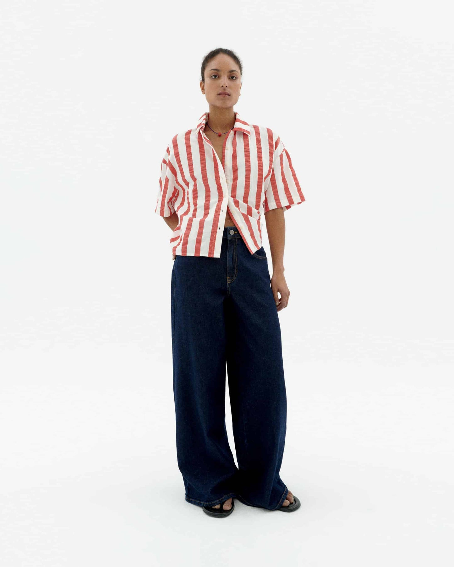 Red maxi stripes anna blouse