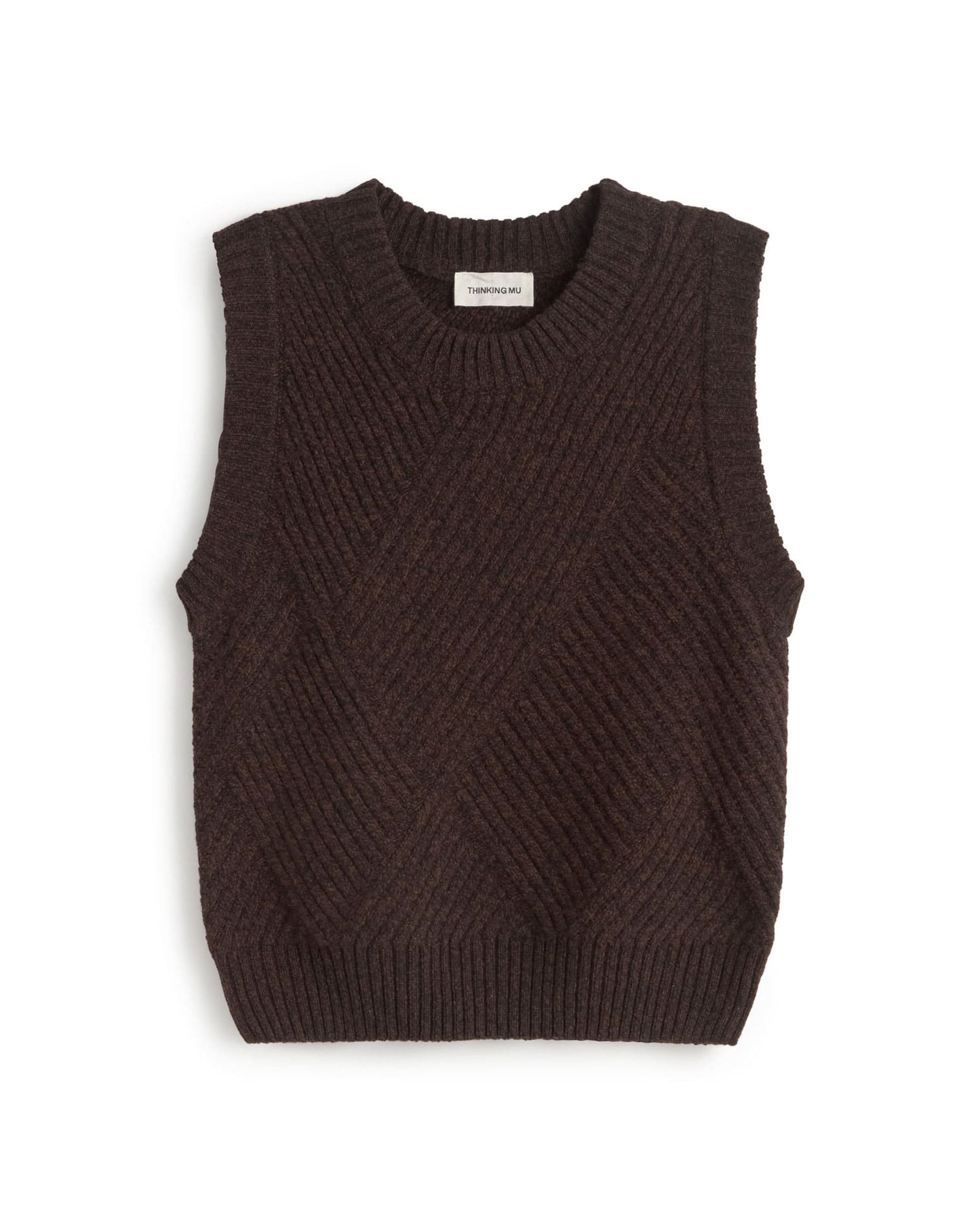 Brown kaia knitted vest