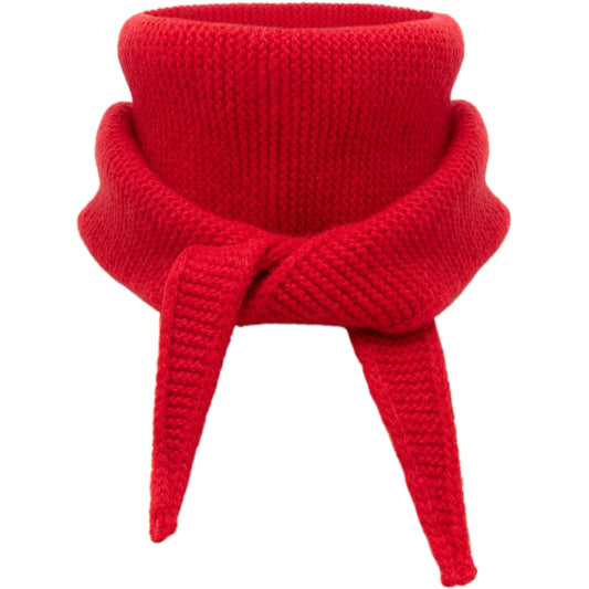 Violet small knit scarf - red