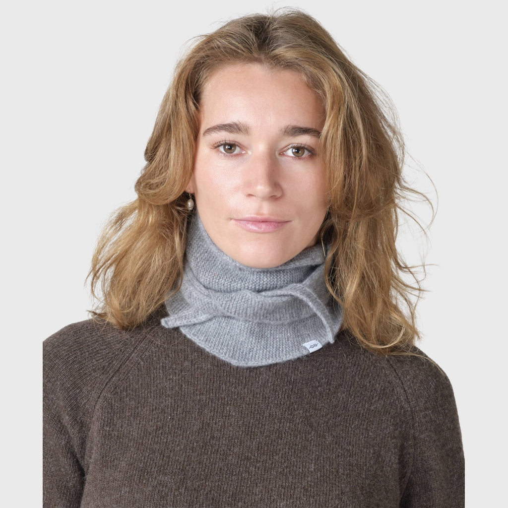 Violet small knit scarf - light grey