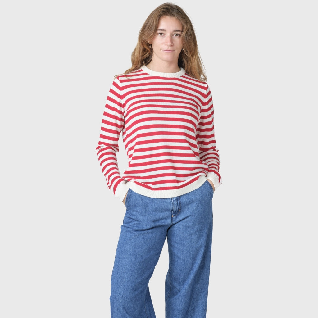 Womens basic stripe merino knit