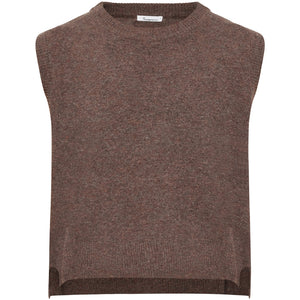 Lambswool vest demitasse brown