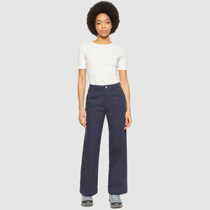 POSEY wide mid-rise twill pant night sky