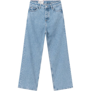 Reborn gale straight mid-rise bleached stonewash 5-pocket jeans