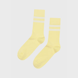 Retro cotton socks lemon sorbet/ cream