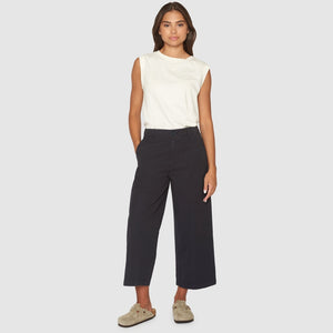 POSEY mid-rise wide slub yarn cropped pants - GOTS/Vegan