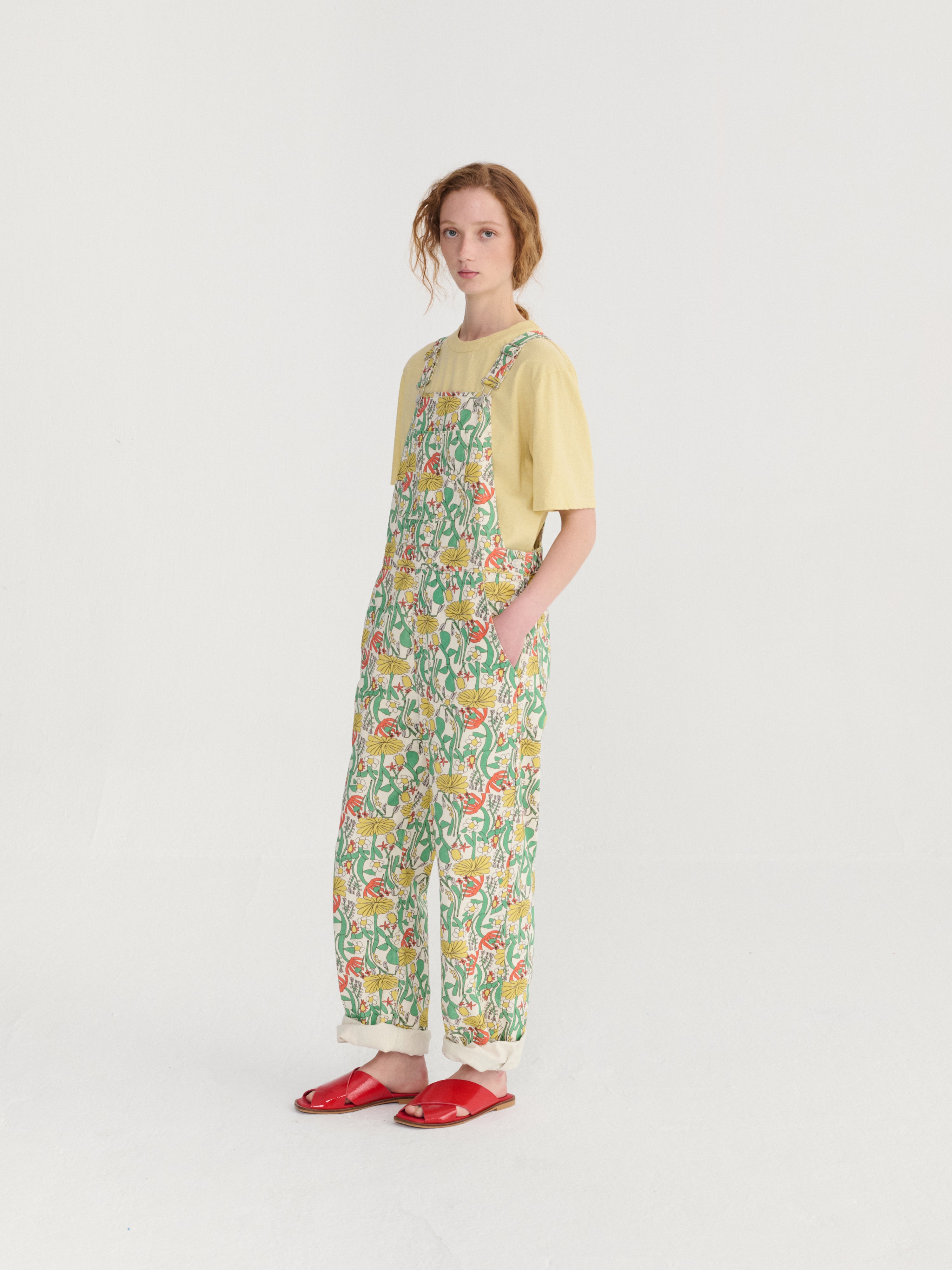 Color Herbalist pattern twill dungaree