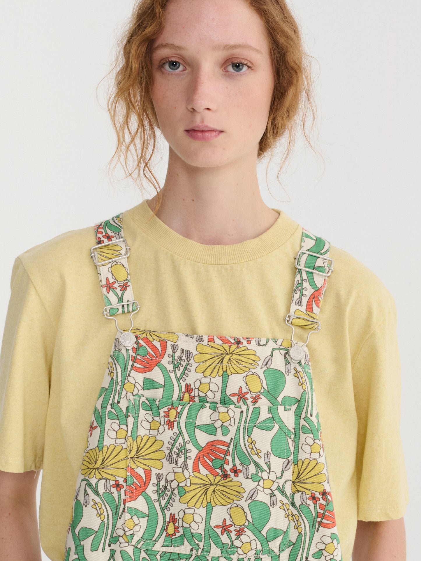 Color Herbalist pattern twill dungaree