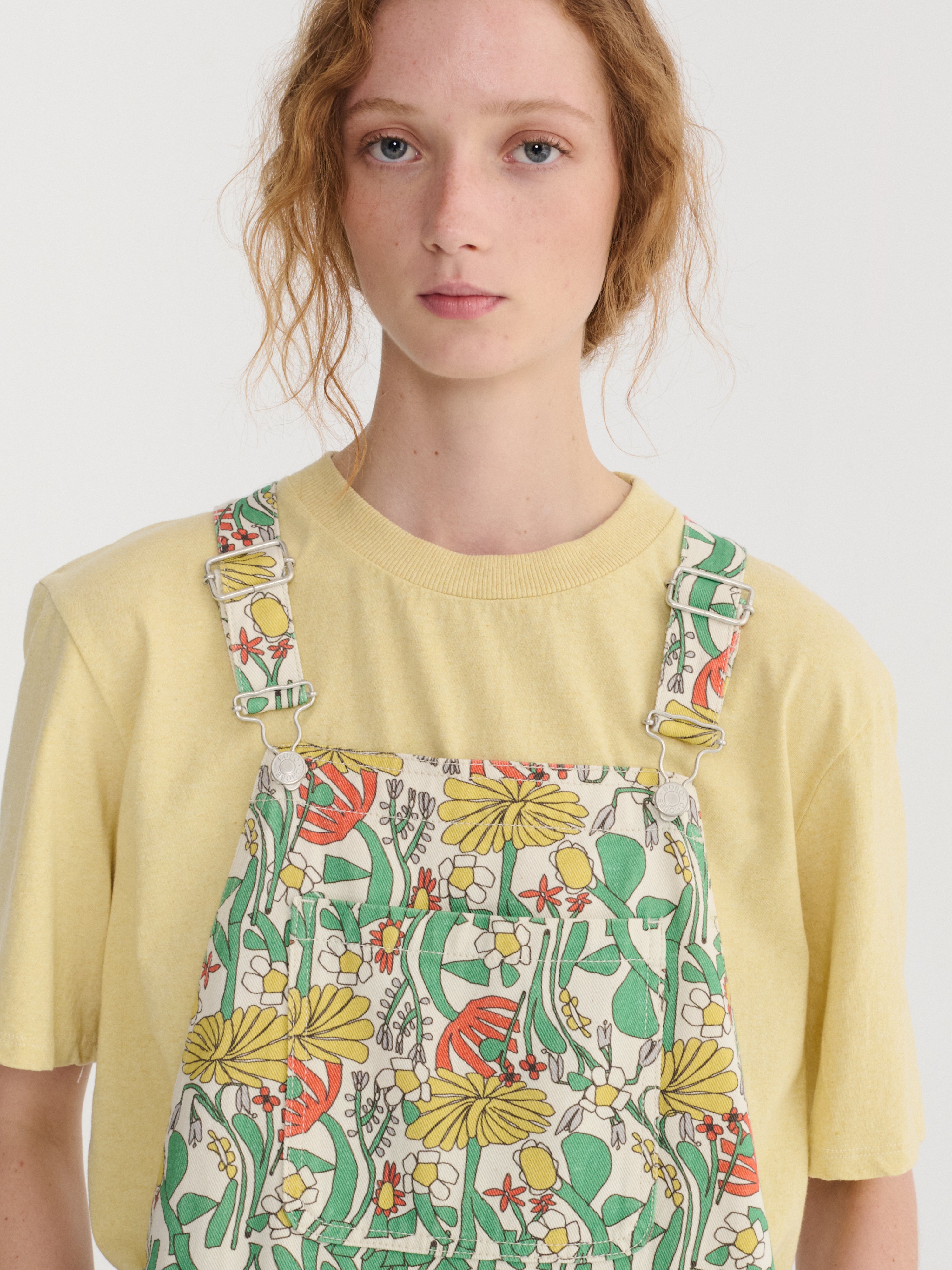 Color Herbalist pattern twill dungaree