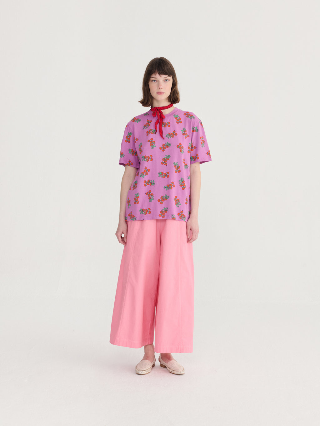 Tomatoes print fitted T-shirt
