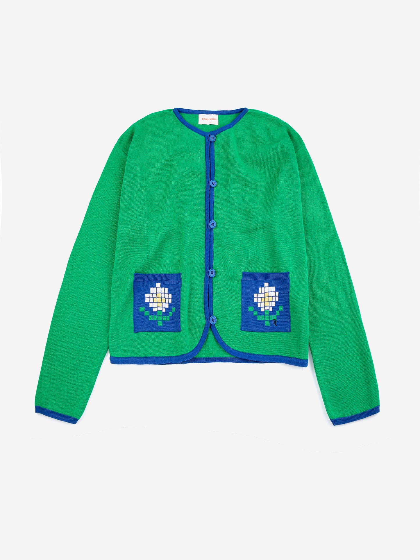 Pixel Daisy fine cotton cardigan