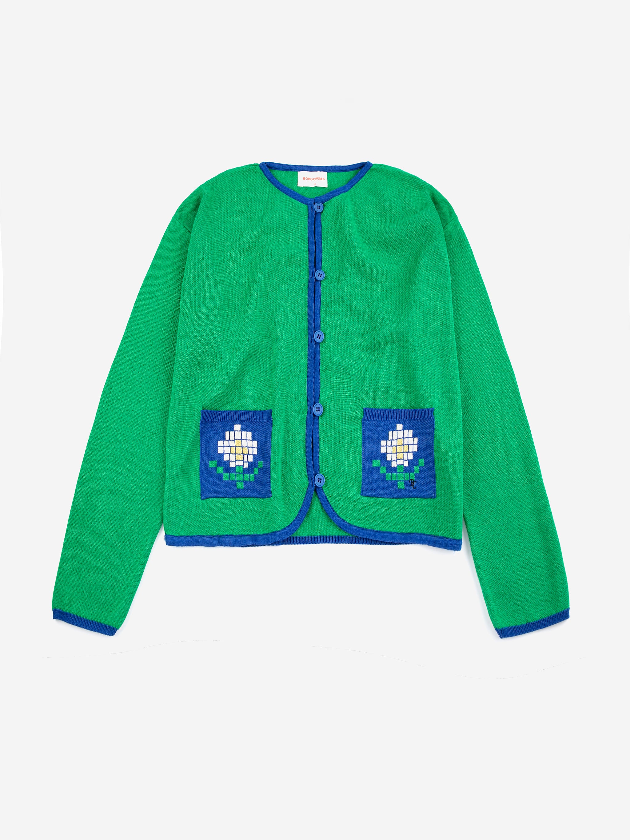 Pixel Daisy fine cotton cardigan