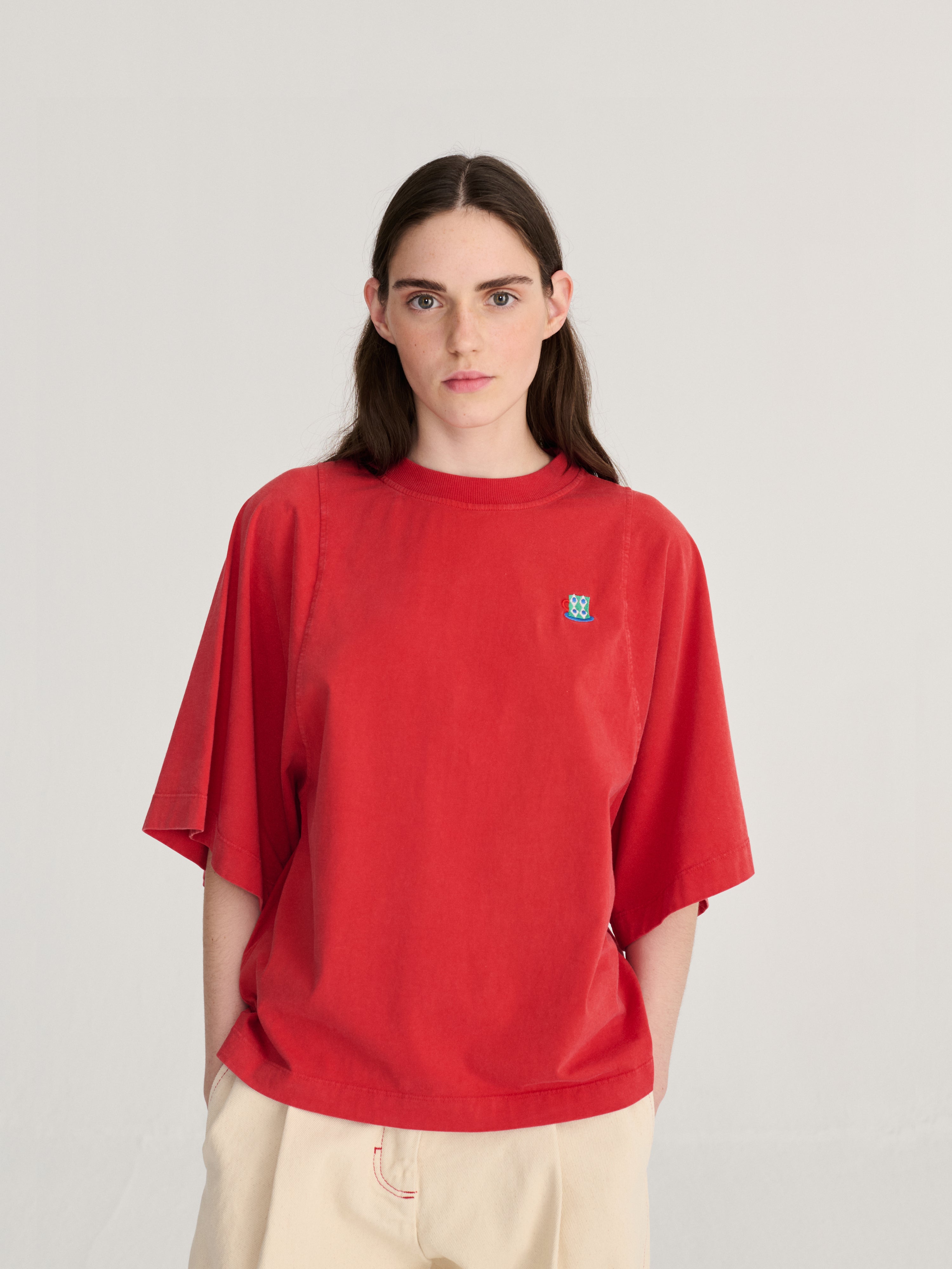 Monster Mug embroidery relaxed T-shirt