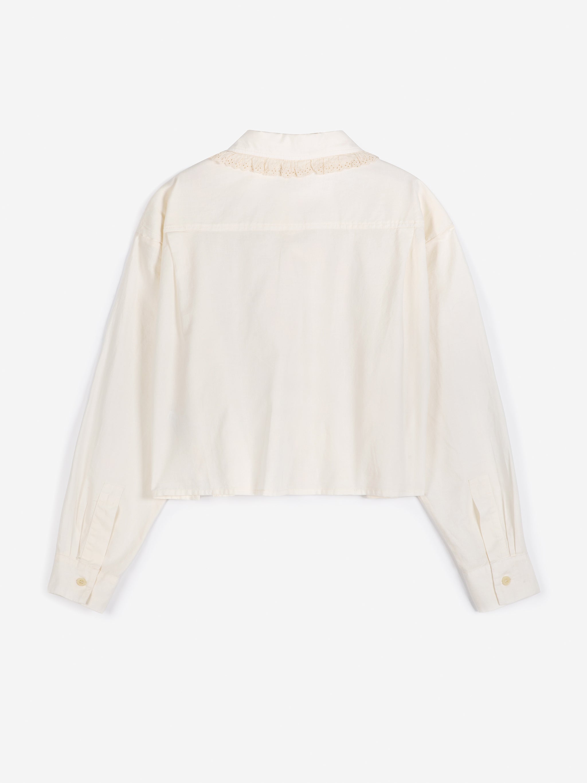 Lace ending poplin shirt