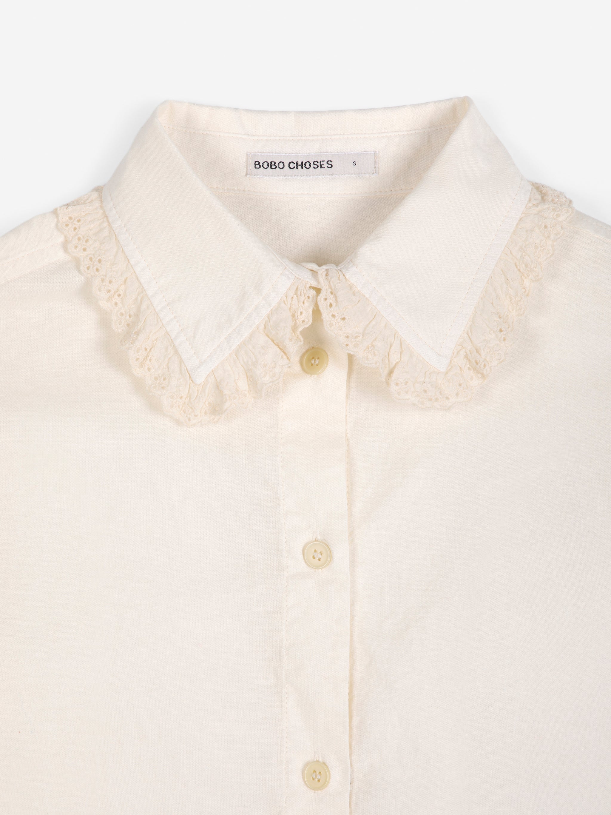Lace ending poplin shirt