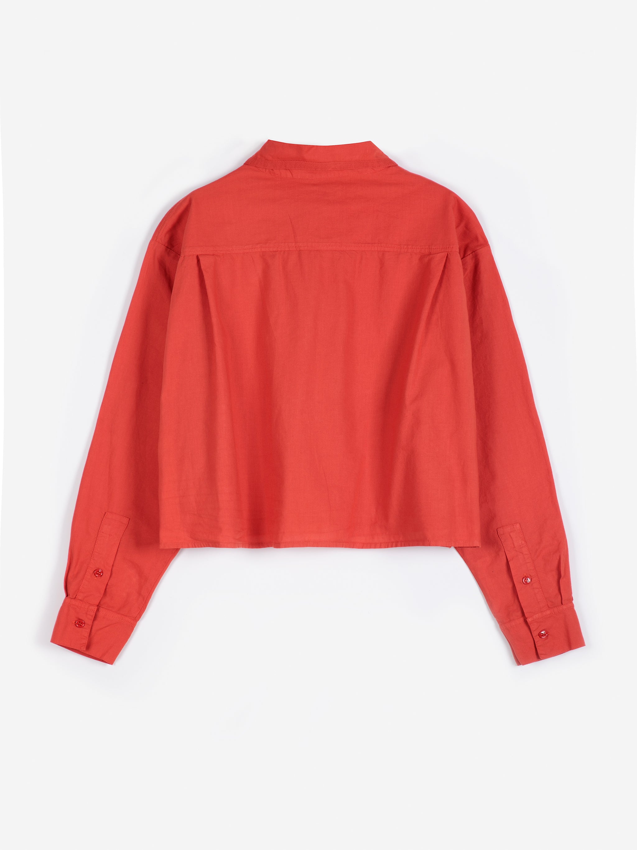 Vibrant Flower embroidery poplin shirt