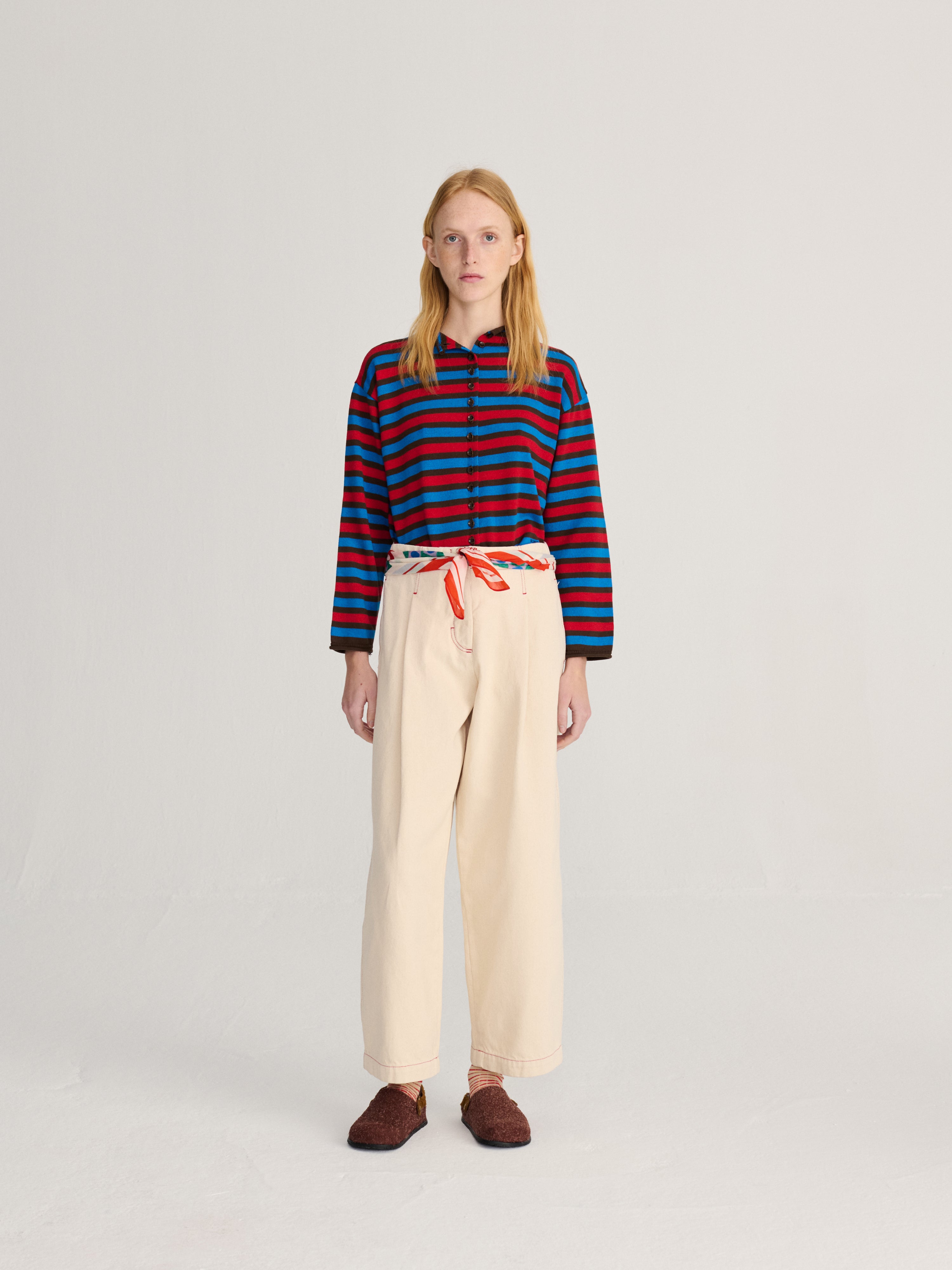 Striped cotton cardigan