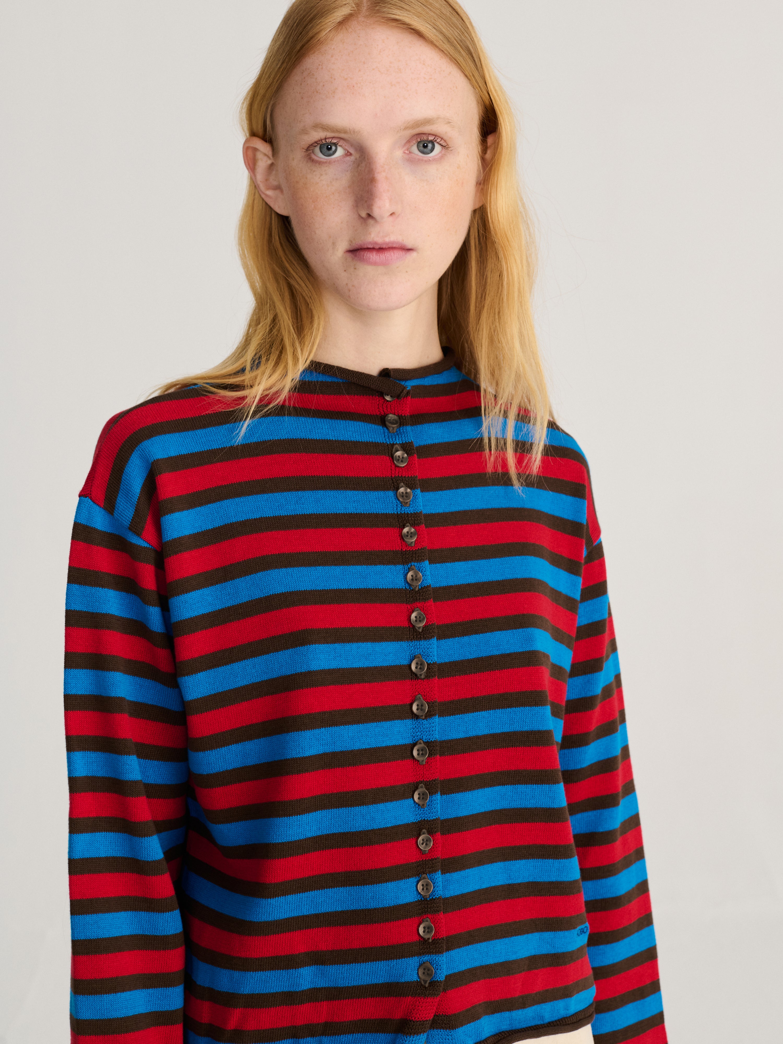 Striped cotton cardigan