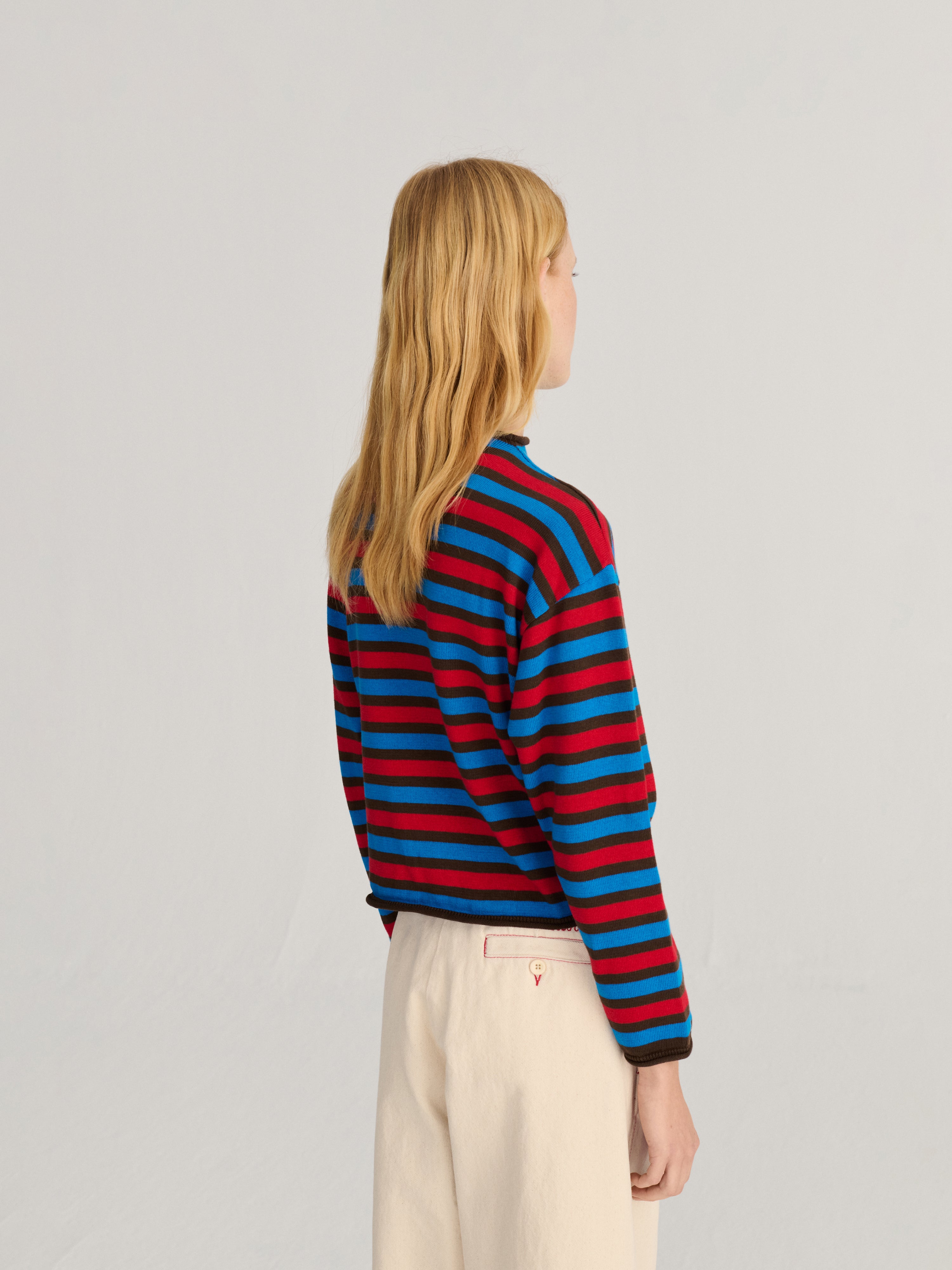 Striped cotton cardigan