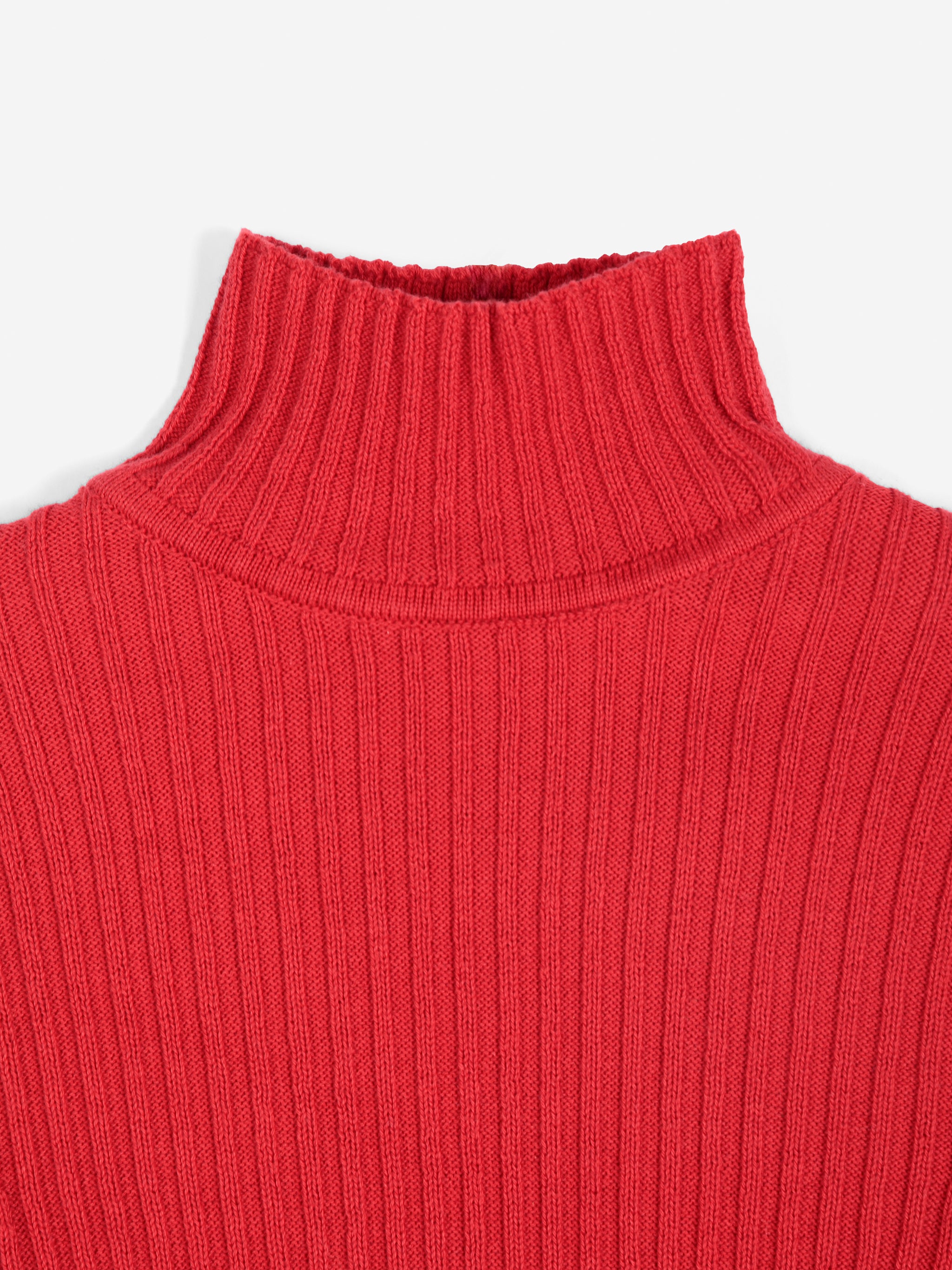 Color block cotton turtleneck jumper