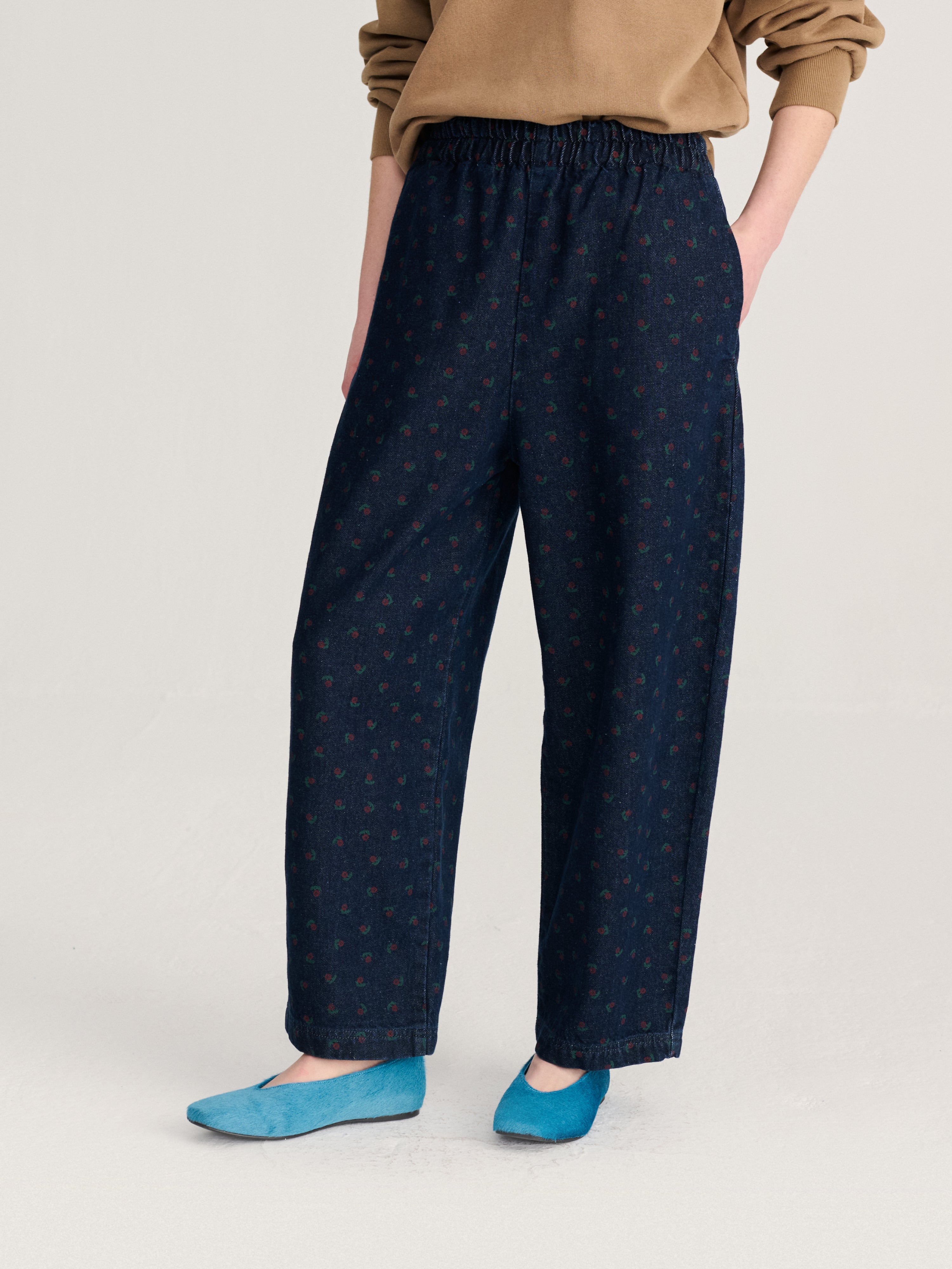 Swamp Whirl all over denim cocoon pants