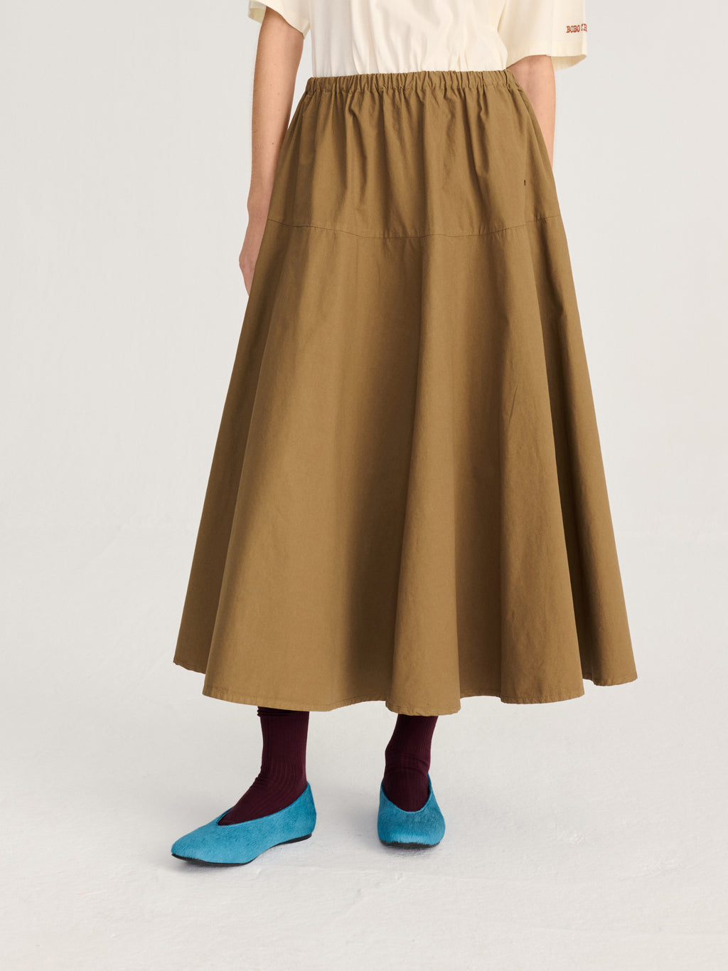 Paper touch evasé skirt
