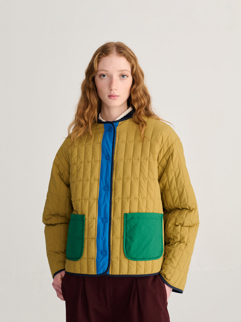 Color block light padded reversible jacket