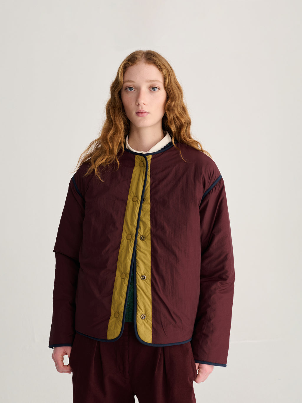 Color block light padded reversible jacket