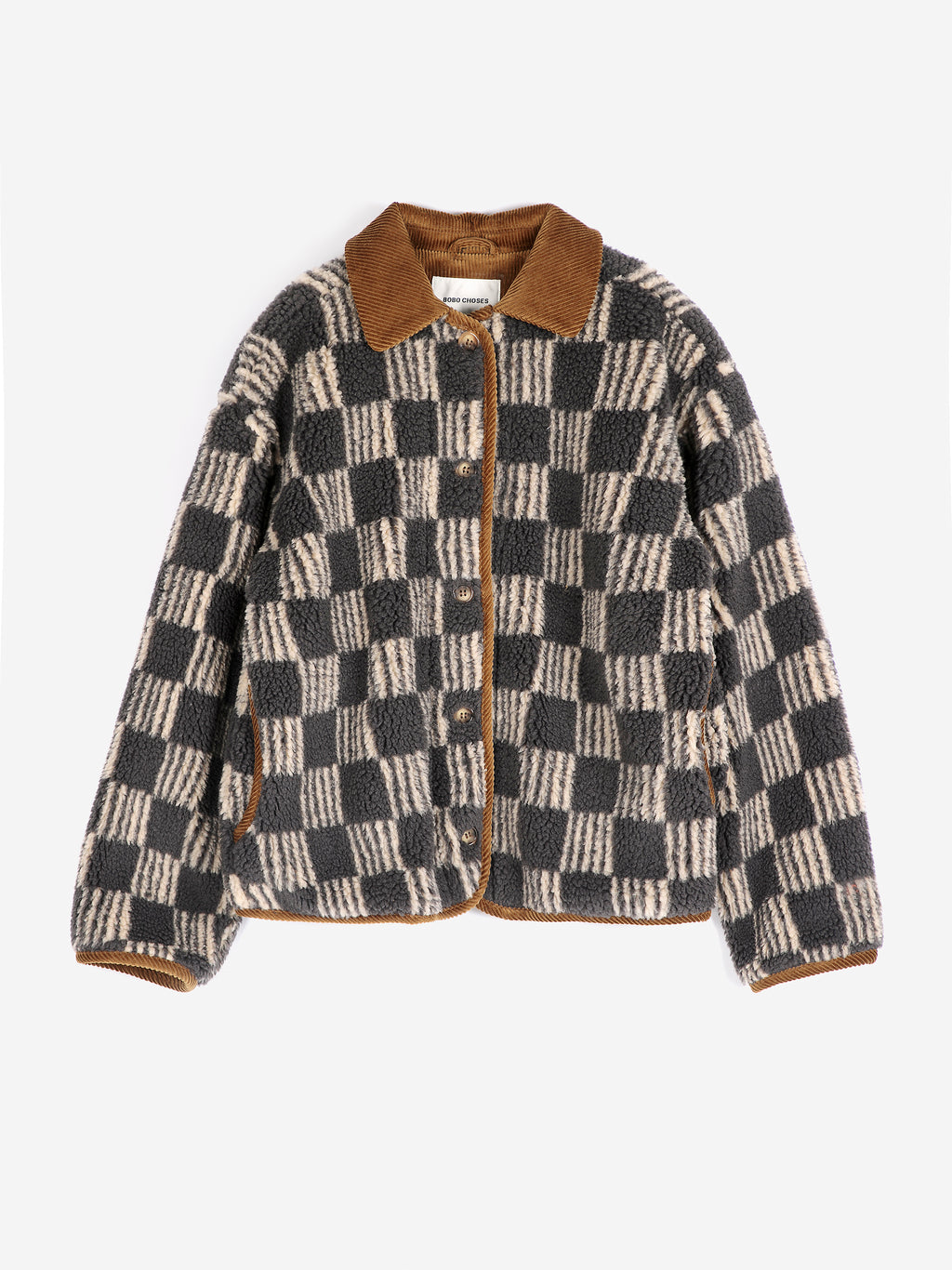 Almost Moiré all over sherpa jacket