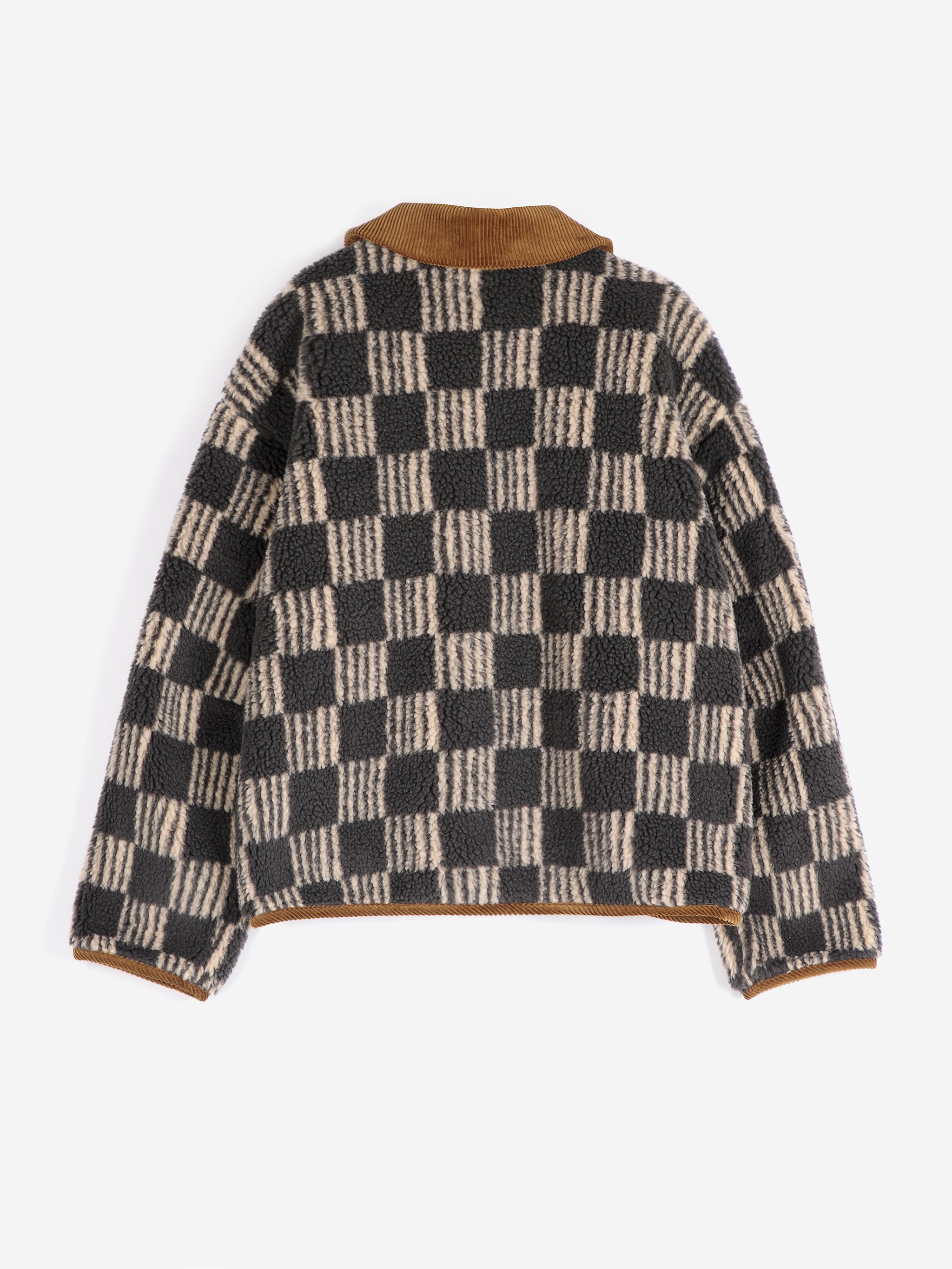 Almost Moiré all over sherpa jacket