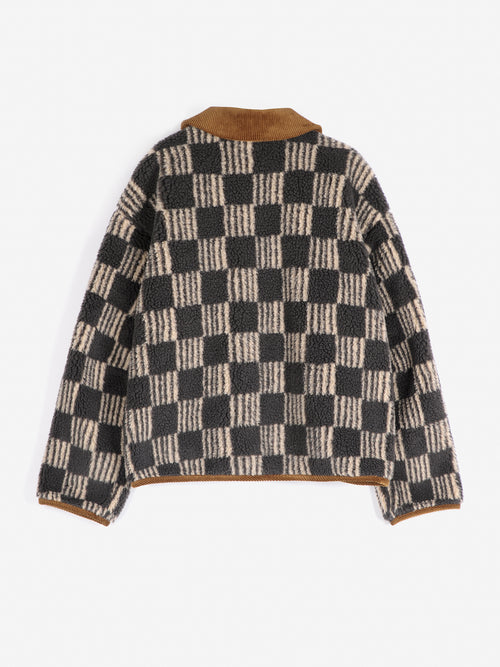 Almost Moiré all over sherpa jacket
