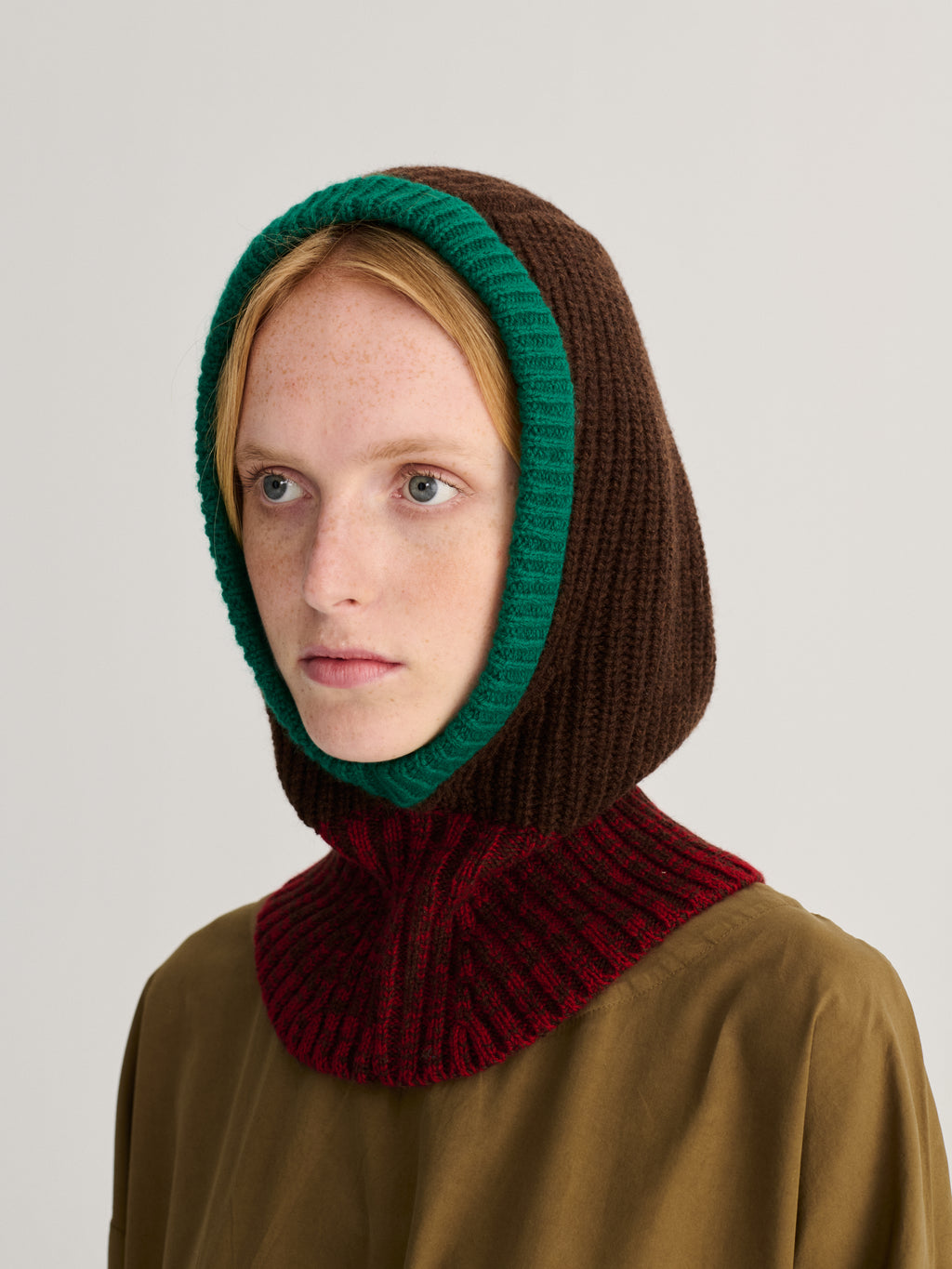 Color Block merino wool balaclava