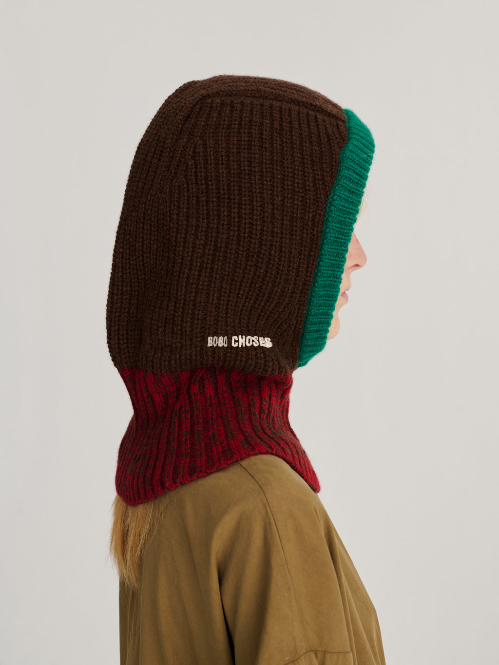 Color Block merino wool balaclava