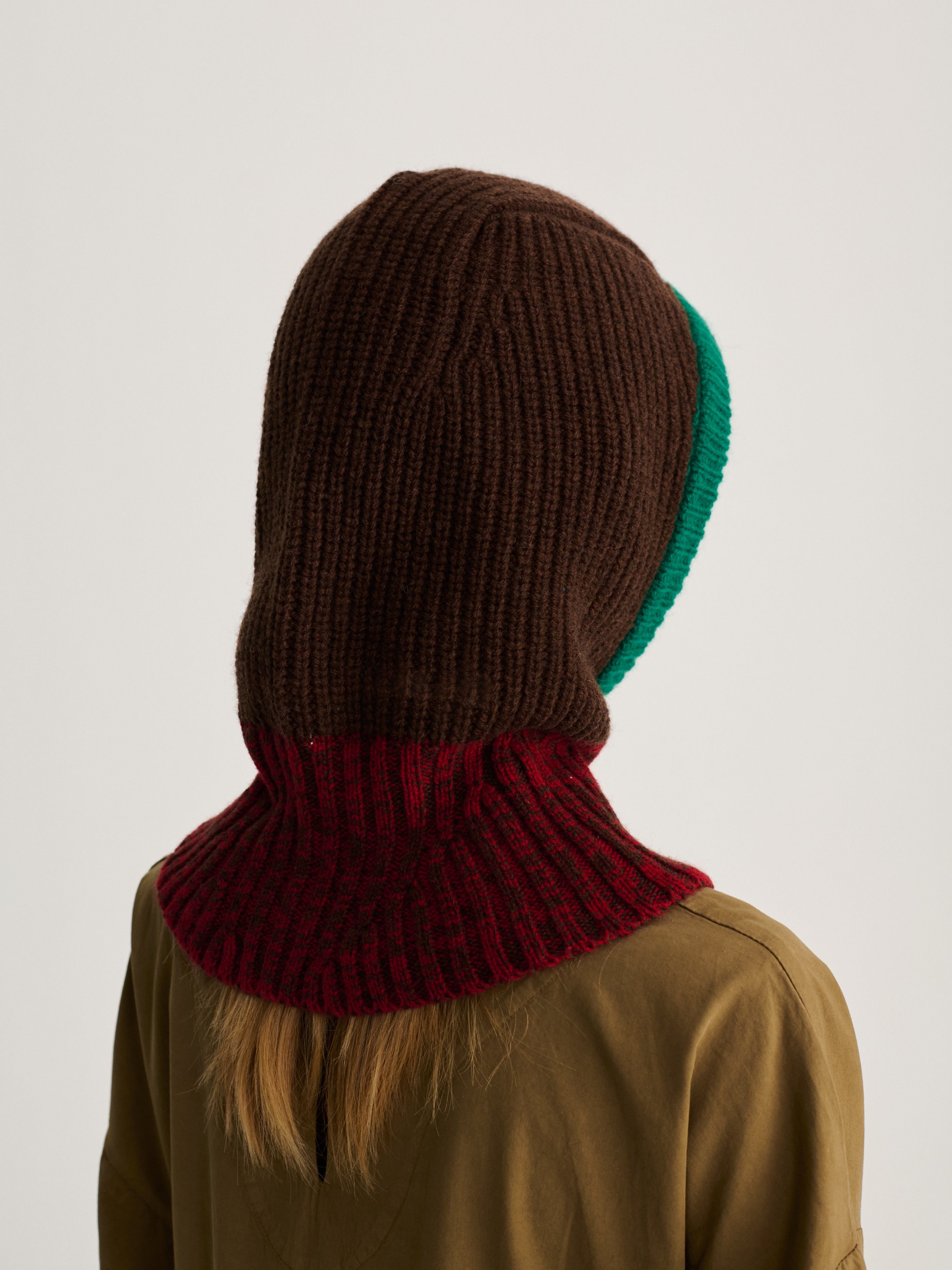 Color Block merino wool balaclava