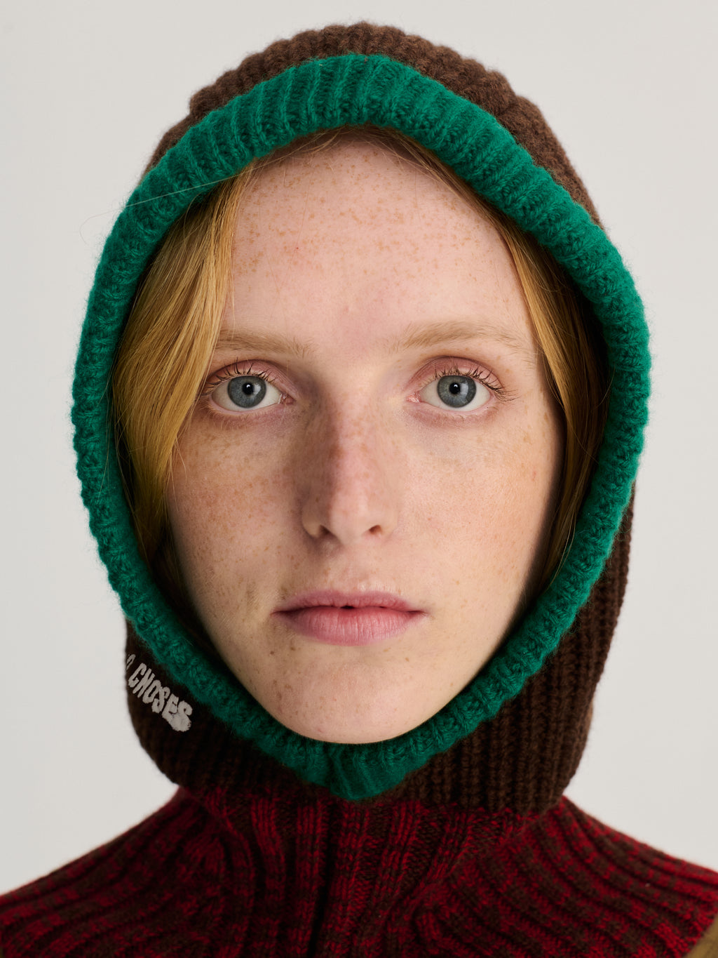 Color Block merino wool balaclava