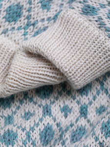 Alpaca pattern sweater - Dusty teal