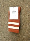 Retro cotton socks - sienna/ cream