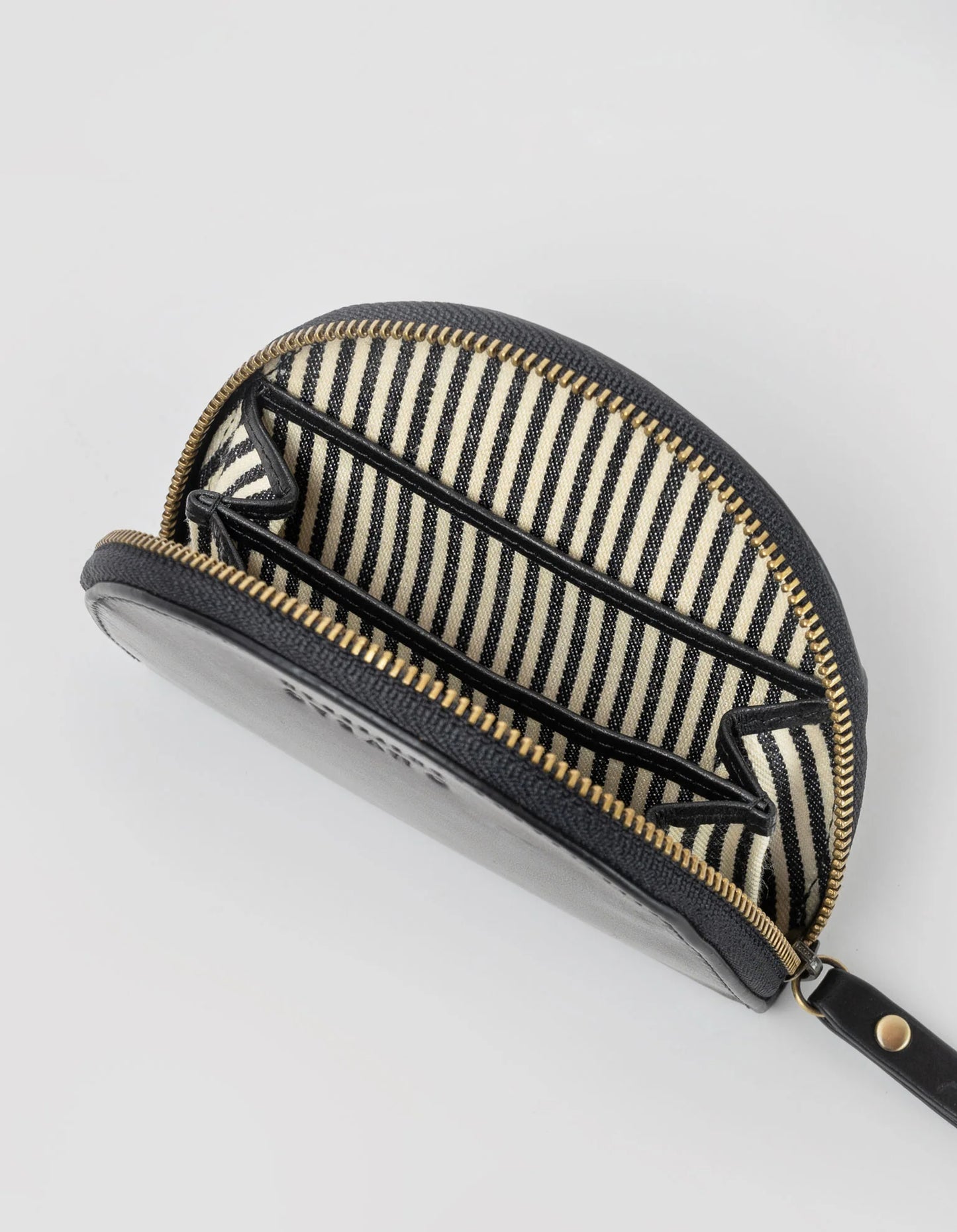 Laura Coin Purse - Black Woven Classic Leather